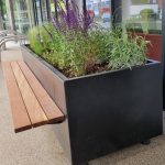 Planter Bench as a commercial entrance feature